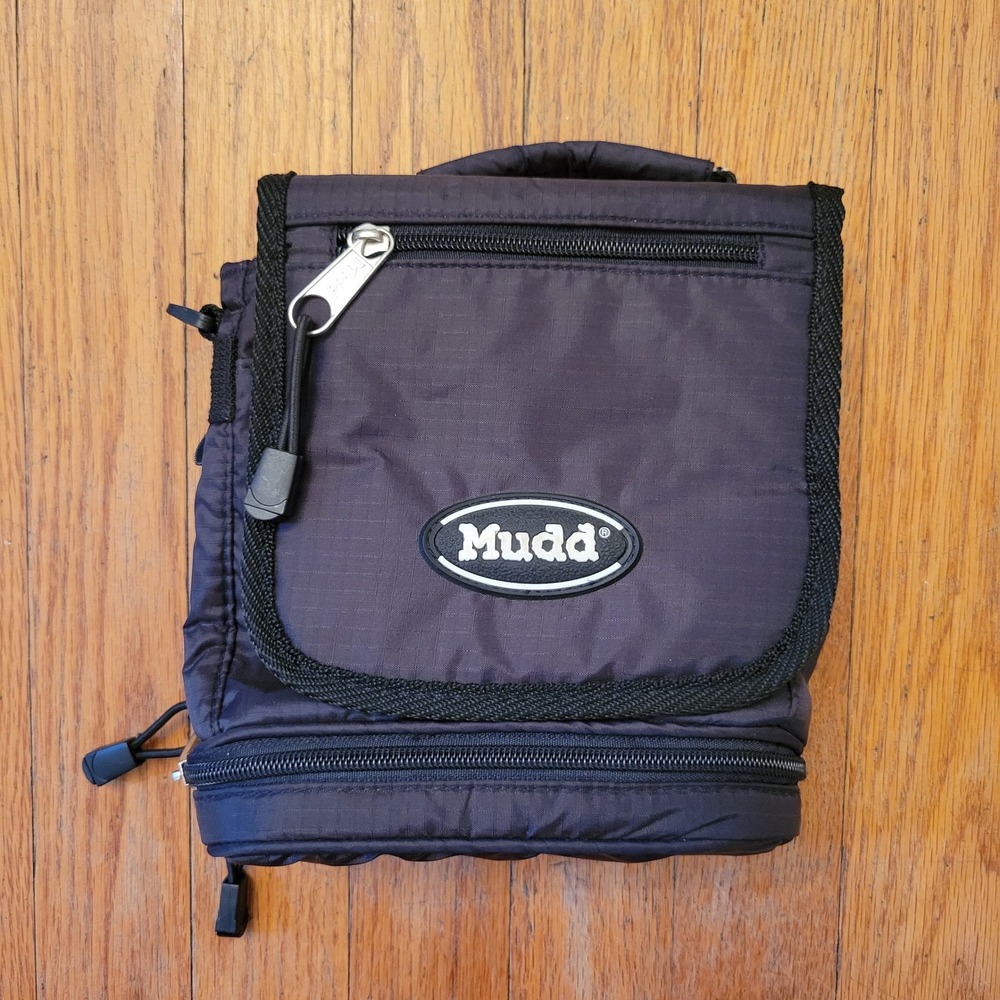 Mudd S Purse Black Nylon Ripstop Utility Y2K Multi Pocket Bag Wallet 90s Vintage